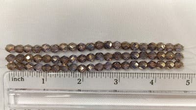 6MM Czech Fire Polished Round Faceted Beads - Taupe Brown Crystal Fire Polish - Thumbnail 5