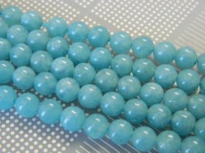 6MM Natural Blue Sponge Quartz Beads - Powder Blue Quartz Beads - 15" - Thumbnail 2