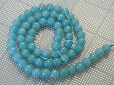 6MM Natural Blue Sponge Quartz Beads - Powder Blue Quartz Beads - 15" - Image 1