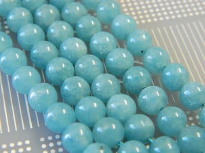 6MM Natural Blue Sponge Quartz Beads - Powder Blue Quartz Beads - 15" - Thumbnail 4