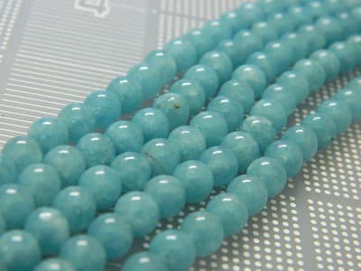 6MM Natural Blue Sponge Quartz Beads - Powder Blue Quartz Beads - 15" - Thumbnail 3