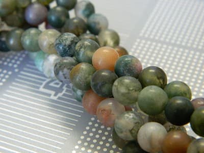 6MM Frosted Indian Agate Beads - Frosted Beads - Natural Indian Agate Gemstone - Thumbnail 2