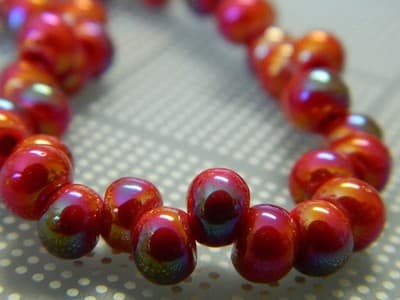 6mm Drop Full Rainbow Glass Beads - Red Drop Beads - Drop Glass Beads - - Thumbnail 4