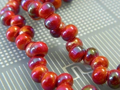 6mm Drop Full Rainbow Glass Beads - Red Drop Beads - Drop Glass Beads - - Image 1
