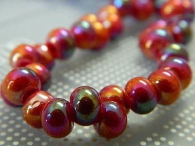 6mm Drop Full Rainbow Glass Beads - Red Drop Beads - Drop Glass Beads - - Thumbnail 2