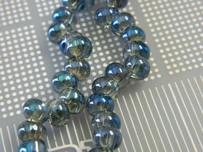 6mm Drop Full Rainbow Glass Beads - Blue Drop Beads - Drop Glass Beads - - Thumbnail 4