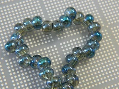 6mm Drop Full Rainbow Glass Beads - Blue Drop Beads - Drop Glass Beads - - Thumbnail 5