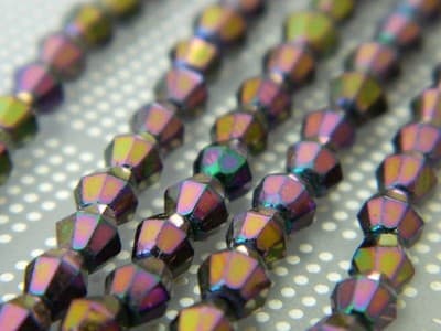 5MM Czech Fire Polished Bicone Picasso Sun Beads - Iris, Opaque, Picasso Fire - Thumbnail 3