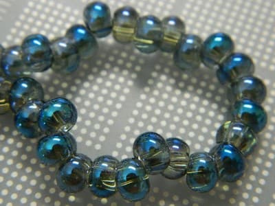 6mm Drop Full Rainbow Glass Beads - Blue Drop Beads - Drop Glass Beads - - Thumbnail 2