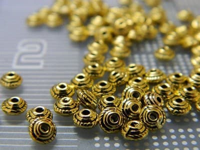 5MM Tibet Gold Spacer Beads - Small Tibetan Metal Beads - Jewelry Making Spacer - Image 1