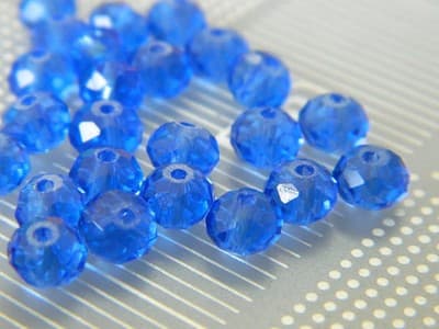 6MM Medium Blue Glass Abacus Beads - Chinese Glass Spacer Beads - Transaprent - Image 1