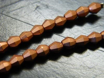 5MM Czech Fire Polished Bicone Sun Beads - Copper Metallic, Opaque Fire Polish - Thumbnail 9