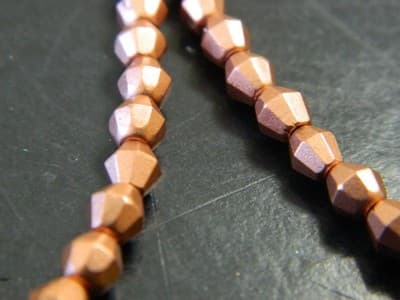 5MM Czech Fire Polished Bicone Sun Beads - Copper Metallic, Opaque Fire Polish - Thumbnail 8