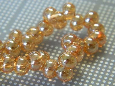 6mm Drop Full Rainbow Glass Beads - Peach Drop Beads - Drop Glass Beads - Image 1