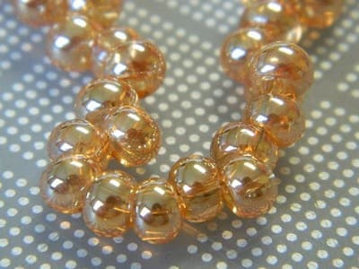 6mm Drop Full Rainbow Glass Beads - Peach Drop Beads - Drop Glass Beads - Thumbnail 8