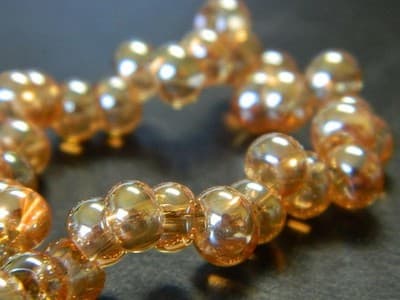 6mm Drop Full Rainbow Glass Beads - Peach Drop Beads - Drop Glass Beads - Thumbnail 2