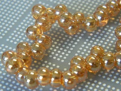 6mm Drop Full Rainbow Glass Beads - Peach Drop Beads - Drop Glass Beads - Thumbnail 3
