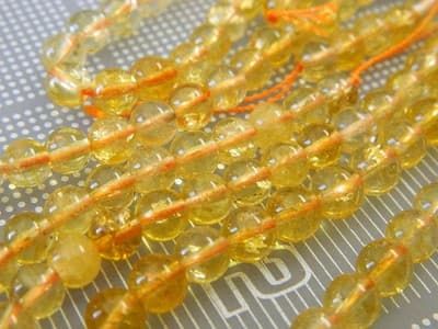 6MM Deep Yellow Round Citrine Quartz Gemstone Beads -Round Natural 6MM Citrine - Thumbnail 9
