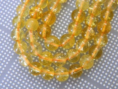 6MM Deep Yellow Round Citrine Quartz Gemstone Beads -Round Natural 6MM Citrine - Thumbnail 7