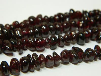6~12MM Grade AB Natural Garnet Pebble Beads - Red Garnet Pebble Beads - 32" - Thumbnail 10
