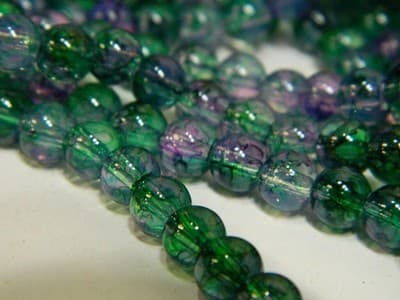 6MM Green & Pink Opalite Glass Beads - Round Glass Faux - Thumbnail 2