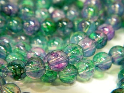 6MM Green & Pink Opalite Glass Beads - Round Glass Faux - Thumbnail 9