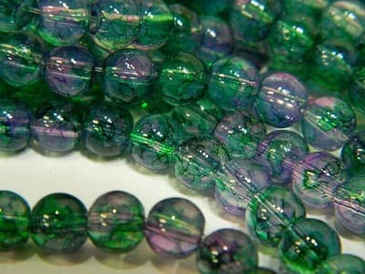 6MM Green & Pink Opalite Glass Beads - Round Glass Faux - Thumbnail 7