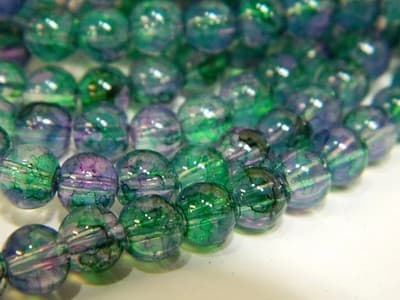 6MM Green & Pink Opalite Glass Beads - Round Glass Faux - Thumbnail 6