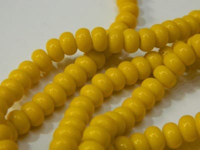 6MM Deep Yellow Jade Glass Rondelle Beads - Yellow Glass - Thumbnail 8