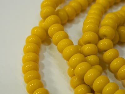 6MM Deep Yellow Jade Glass Rondelle Beads - Yellow Glass - Thumbnail 7