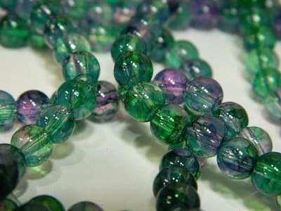 6MM Green & Pink Opalite Glass Beads - Round Glass Faux - Thumbnail 5