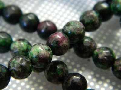 6mm Round Natural Faceted Ruby in Zoisite Beads - Ruby Zoisite Round Gemstone - Thumbnail 2