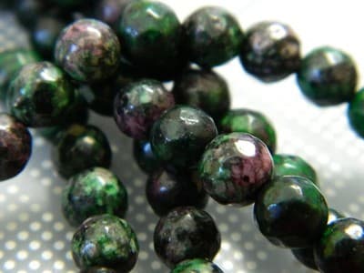 6mm Round Natural Faceted Ruby in Zoisite Beads - Ruby Zoisite Round Gemstone - Image 1