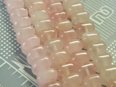 6x8MM Rose Quartz Cushion Beads - Pink Quartz Beads - Gemstone Cushion Beads - - Thumbnail 3