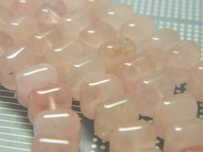 6x8MM Rose Quartz Cushion Beads - Pink Quartz Beads - Gemstone Cushion Beads - - Image 1