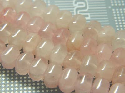 6x8MM Rose Quartz Cushion Beads - Pink Quartz Beads - Gemstone Cushion Beads - - Thumbnail 5