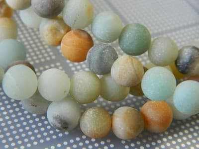 8~8.5MM Frosted Natural Amazonite Round Beads - Subtle Elegance Frosted - Image 1