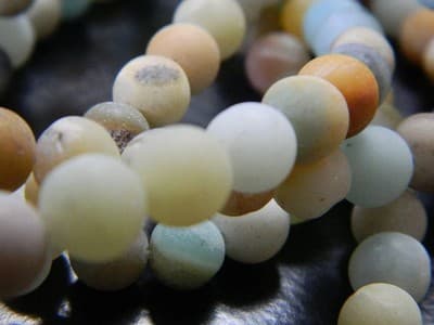8~8.5MM Frosted Natural Amazonite Round Beads - Subtle Elegance Frosted - Thumbnail 4