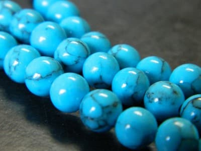 6MM Round Dark Turquoise Gemstone Beads - Turquoise Beads - Gemstone Round - Thumbnail 10