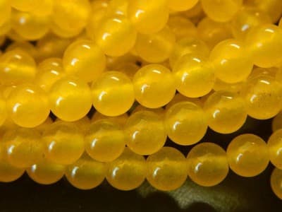 6MM Round Malaysia Quartz "Jade" Tangerine Orange - Medium Tangerine - Thumbnail 2