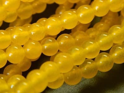 6MM Round Malaysia Quartz "Jade" Tangerine Orange - Medium Tangerine - Thumbnail 3