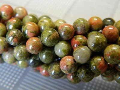 6MM Natural Unakite Gemstone Round Beads - Unakite Round Stone Beads All - Thumbnail 3
