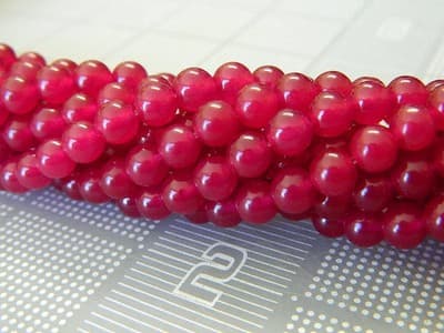 6MM Round Malaysia Quartz "Jade" Violet Plum-Medium Violet Red/Purple - Thumbnail 3