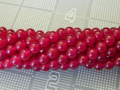 6MM Round Malaysia Quartz "Jade" Violet Plum-Medium Violet Red/Purple - Thumbnail 5