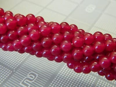 6MM Round Malaysia Quartz "Jade" Violet Plum-Medium Violet Red/Purple - Thumbnail 6