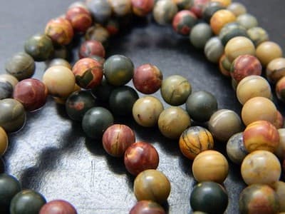 6MM Smooth Round Picasso Stone Jasper Beads -30 Beads Per Order - Thumbnail 2