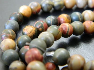 6MM Smooth Round Picasso Stone Jasper Beads -30 Beads Per Order - Thumbnail 3