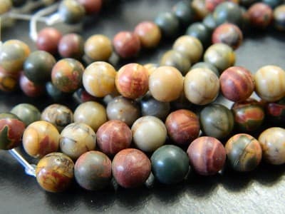 6MM Smooth Round Picasso Stone Jasper Beads -30 Beads Per Order - Thumbnail 5