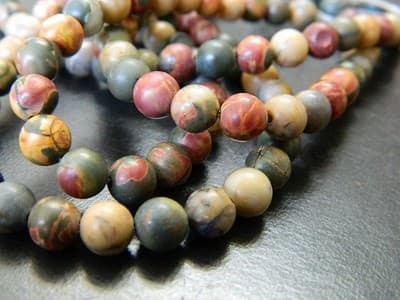 6MM Smooth Round Picasso Stone Jasper Beads -30 Beads Per Order - Thumbnail 4