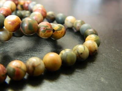 6MM Smooth Round Picasso Stone Jasper Beads -30 Beads Per Order - Thumbnail 8